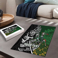 New Zealand and South Africa Rugby Custom Puzzle Maori Tiki Fern Springboks Kente Pattern LT14 - Polynesian Pride