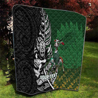 New Zealand and South Africa Rugby Custom Quilt Maori Tiki Fern Springboks Kente Pattern LT14 - Polynesian Pride