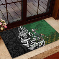 New Zealand and South Africa Rugby Custom Rubber Doormat Maori Tiki Fern Springboks Kente Pattern LT14 - Polynesian Pride