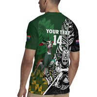 New Zealand and South Africa Rugby Custom Rugby Jersey Maori Tiki Fern Springboks Kente Pattern LT14 - Polynesian Pride