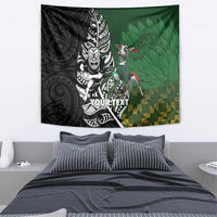 New Zealand and South Africa Rugby Custom Tapestry Maori Tiki Fern Springboks Kente Pattern LT14 - Polynesian Pride