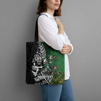 New Zealand and South Africa Rugby Custom Tote Bag Maori Tiki Fern Springboks Kente Pattern LT14 - Polynesian Pride