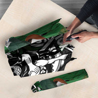 New Zealand and South Africa Rugby Custom Umbrella Maori Tiki Fern Springboks Kente Pattern LT14 - Polynesian Pride
