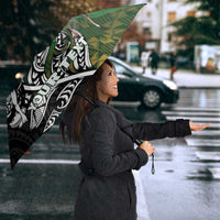 New Zealand and South Africa Rugby Custom Umbrella Maori Tiki Fern Springboks Kente Pattern LT14 - Polynesian Pride