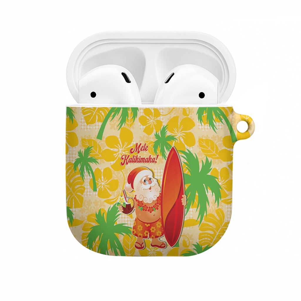 Aloha Hawaii Christmas AirPods Case Mele Kalikimaka Funny Santa Palaka Quilt Motifs LT14 Yellow - Polynesian Pride