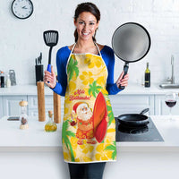 Aloha Hawaii Christmas Apron Mele Kalikimaka Funny Santa Palaka Quilt Motifs - Polynesian Pride