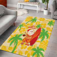 Aloha Hawaii Christmas Area Rug Mele Kalikimaka Funny Santa Palaka Quilt Motifs LT14 - Polynesian Pride