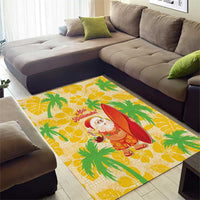 Aloha Hawaii Christmas Area Rug Mele Kalikimaka Funny Santa Palaka Quilt Motifs LT14 - Polynesian Pride