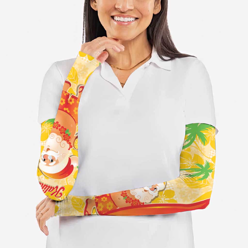 Aloha Hawaii Christmas Arm Sleeves Mele Kalikimaka Funny Santa Palaka Quilt Motifs LT14 - Polynesian Pride