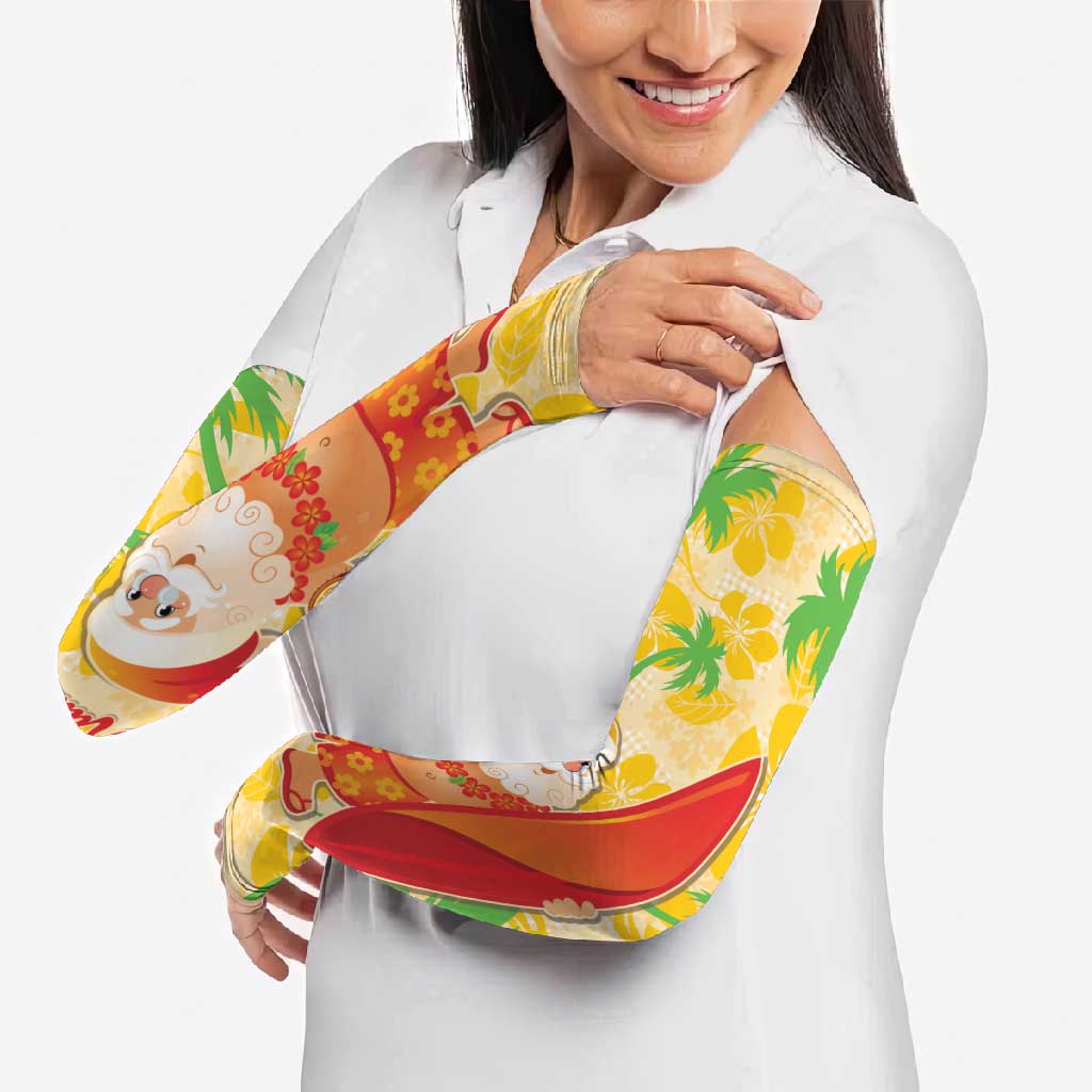 Aloha Hawaii Christmas Arm Sleeves Mele Kalikimaka Funny Santa Palaka Quilt Motifs LT14 - Polynesian Pride
