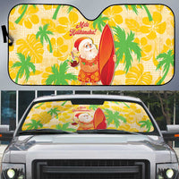 Aloha Hawaii Christmas Auto Sun Shade Mele Kalikimaka Funny Santa Palaka Quilt Motifs LT14 Yellow - Polynesian Pride