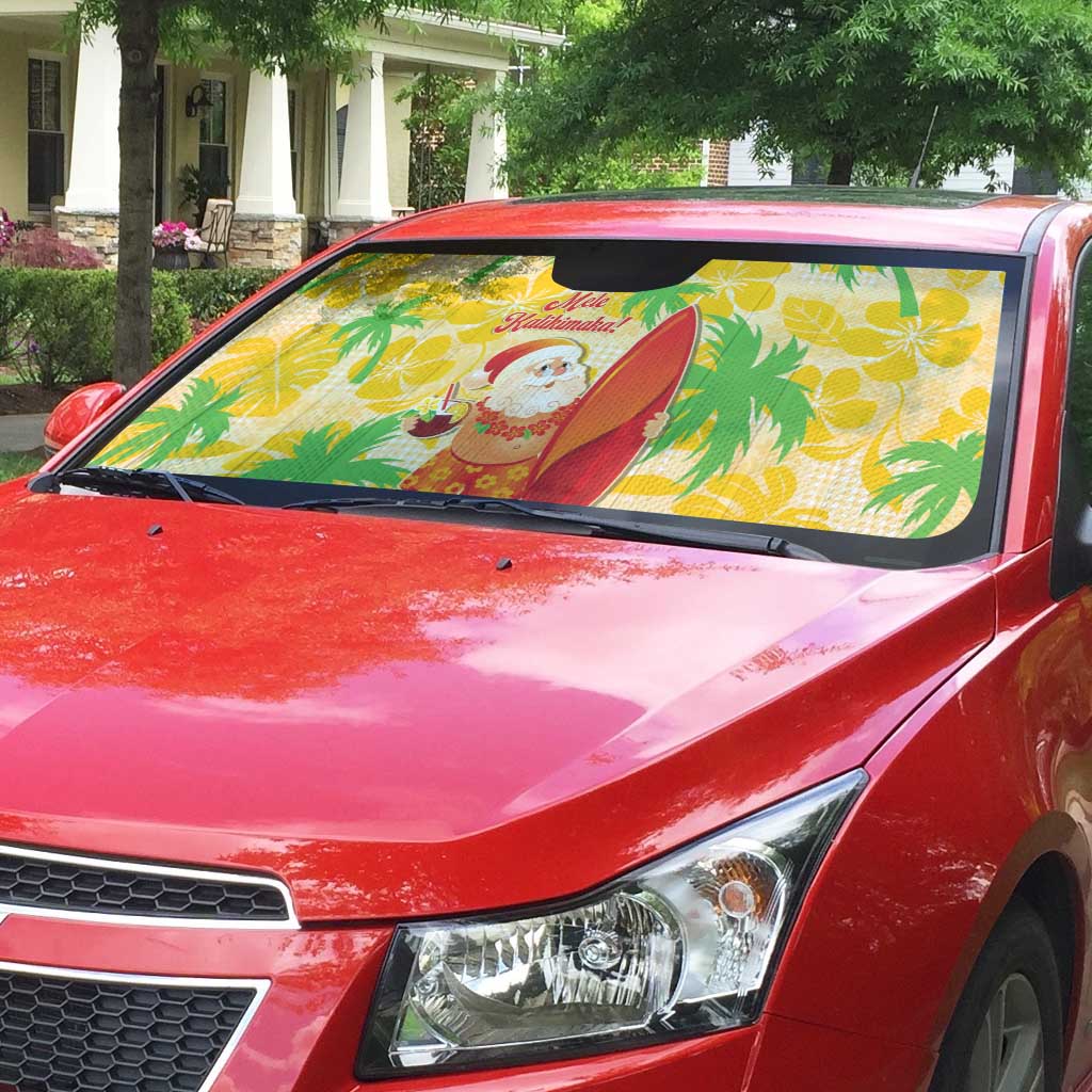 Aloha Hawaii Christmas Auto Sun Shade Mele Kalikimaka Funny Santa Palaka Quilt Motifs LT14 - Polynesian Pride