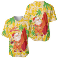 Aloha Hawaii Christmas Baseball Jersey Mele Kalikimaka Funny Santa Palaka Quilt Motifs LT14 - Polynesian Pride