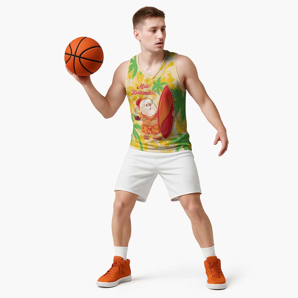 Aloha Hawaii Christmas Basketball Jersey Mele Kalikimaka Funny Santa Palaka Quilt Motifs LT14 - Polynesian Pride