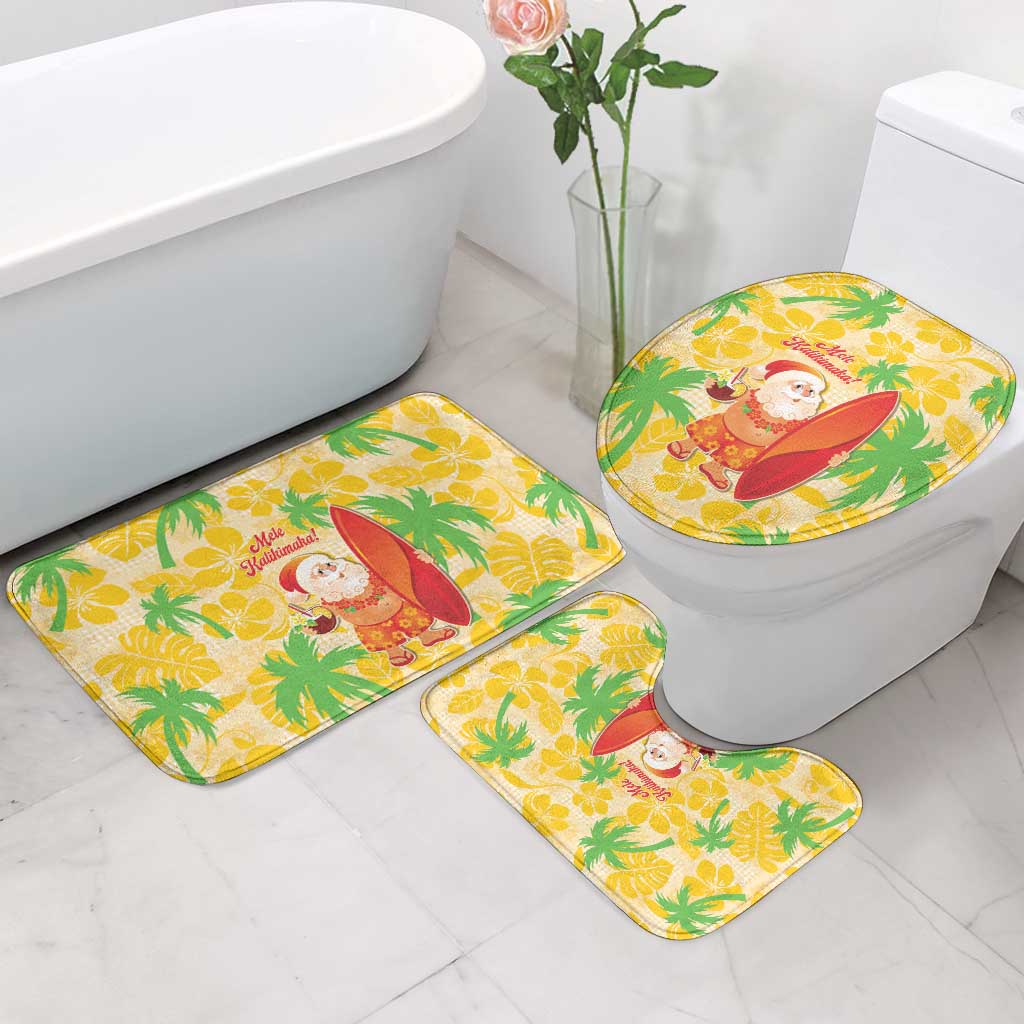 Aloha Hawaii Christmas Bathroom Set Mele Kalikimaka Funny Santa Palaka Quilt Motifs LT14 - Polynesian Pride