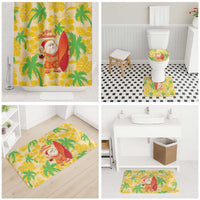 Aloha Hawaii Christmas Bathroom Set Mele Kalikimaka Funny Santa Palaka Quilt Motifs LT14 - Polynesian Pride
