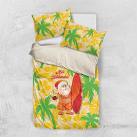 Aloha Hawaii Christmas Bedding Set Mele Kalikimaka Funny Santa Palaka Quilt Motifs - Polynesian Pride