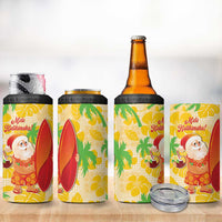 Aloha Hawaii Christmas 4 in 1 Can Cooler Tumbler Mele Kalikimaka Funny Santa Palaka Quilt Motifs LT14 - Polynesian Pride