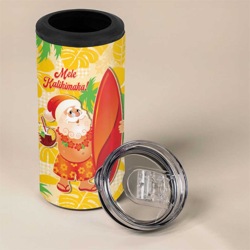 Aloha Hawaii Christmas 4 in 1 Can Cooler Tumbler Mele Kalikimaka Funny Santa Palaka Quilt Motifs LT14 - Polynesian Pride