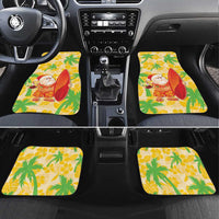 Aloha Hawaii Christmas Car Mats Mele Kalikimaka Funny Santa Palaka Quilt Motifs LT14 Set 4pcs Yellow - Polynesian Pride