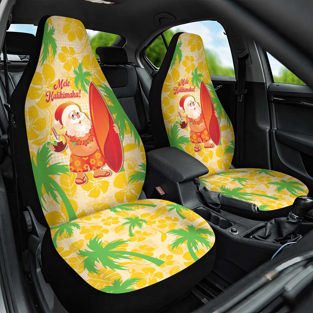 Aloha Hawaii Christmas Car Seat Cover Mele Kalikimaka Funny Santa Palaka Quilt Motifs LT14 One Size Yellow - Polynesian Pride