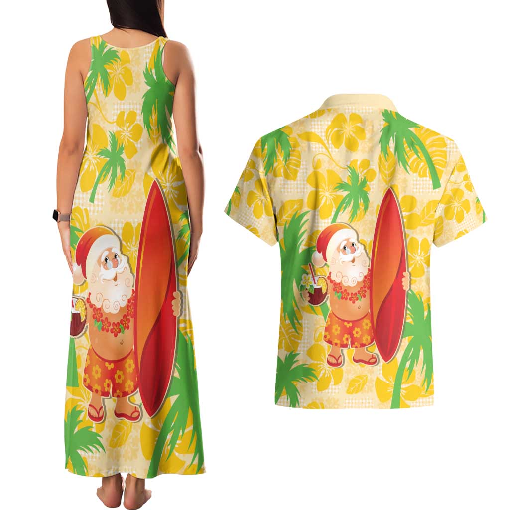 Aloha Hawaii Christmas Couples Matching Tank Maxi Dress and Hawaiian Shirt Mele Kalikimaka Funny Santa Palaka Quilt Motifs LT14 - Polynesian Pride