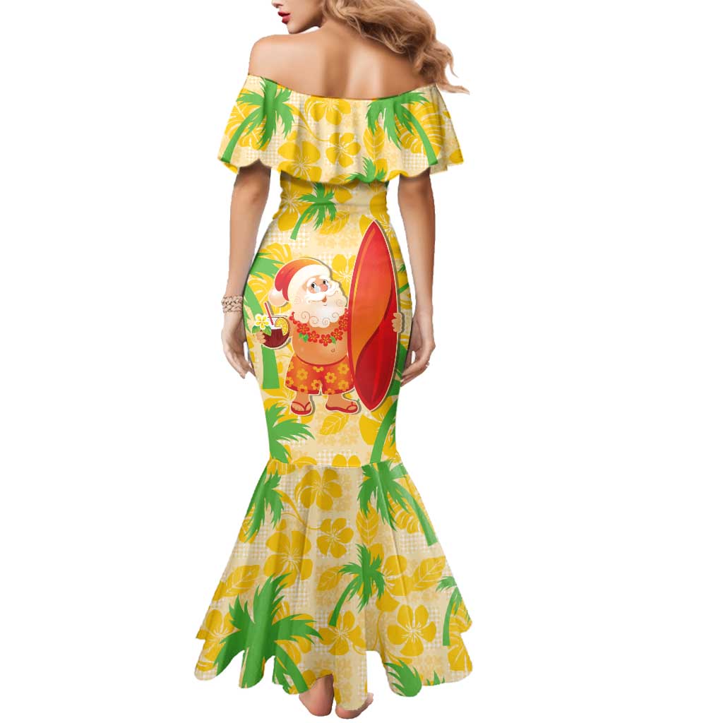 Aloha Hawaii Christmas Family Matching Mermaid Dress and Hawaiian Shirt Mele Kalikimaka Funny Santa Palaka Quilt Motifs LT14 - Polynesian Pride