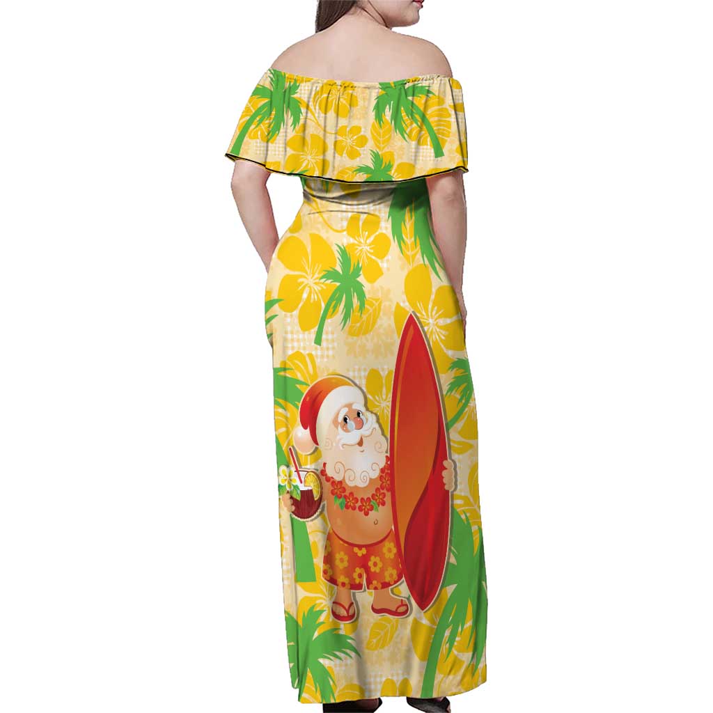 Aloha Hawaii Christmas Family Matching Off Shoulder Maxi Dress and Hawaiian Shirt Mele Kalikimaka Funny Santa Palaka Quilt Motifs LT14 - Polynesian Pride