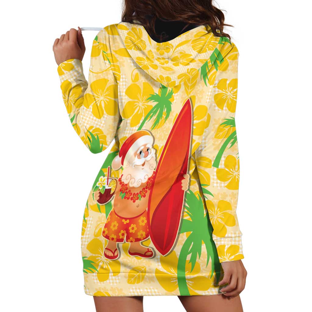 Aloha Hawaii Christmas Hoodie Dress Mele Kalikimaka Funny Santa Palaka Quilt Motifs LT14 - Polynesian Pride
