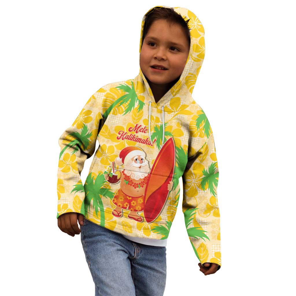 Aloha Hawaii Christmas Kid Hoodie Mele Kalikimaka Funny Santa Palaka Quilt Motifs LT14 - Polynesian Pride