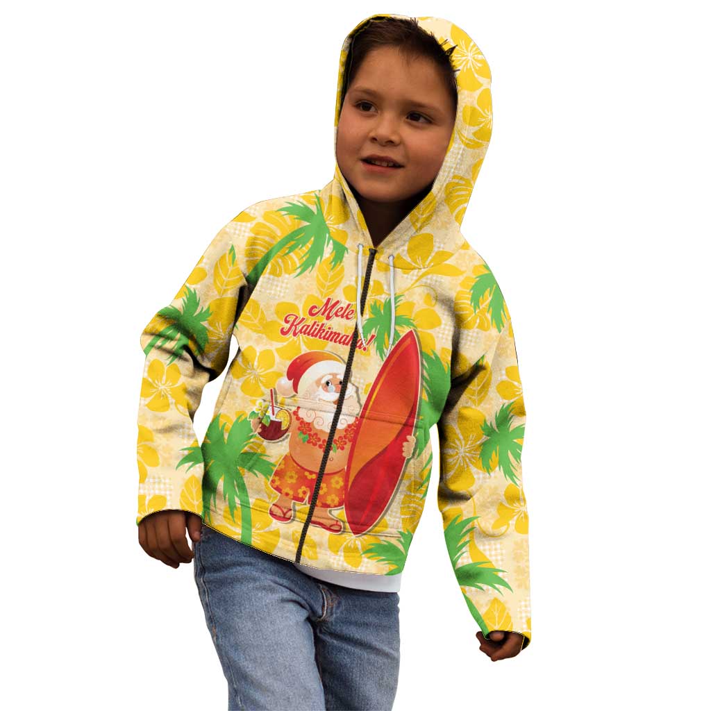 Aloha Hawaii Christmas Kid Hoodie Mele Kalikimaka Funny Santa Palaka Quilt Motifs LT14 - Polynesian Pride