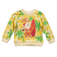 Aloha Hawaii Christmas Kid Ugly Christmas Sweater Mele Kalikimaka Funny Santa Palaka Quilt Motifs LT14 Kid Yellow - Polynesian Pride