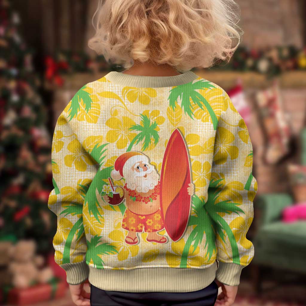 Aloha Hawaii Christmas Kid Ugly Christmas Sweater Mele Kalikimaka Funny Santa Palaka Quilt Motifs LT14 - Polynesian Pride