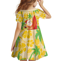 Aloha Hawaii Christmas Kid Short Sleeve Dress Mele Kalikimaka Funny Santa Palaka Quilt Motifs LT14 - Polynesian Pride