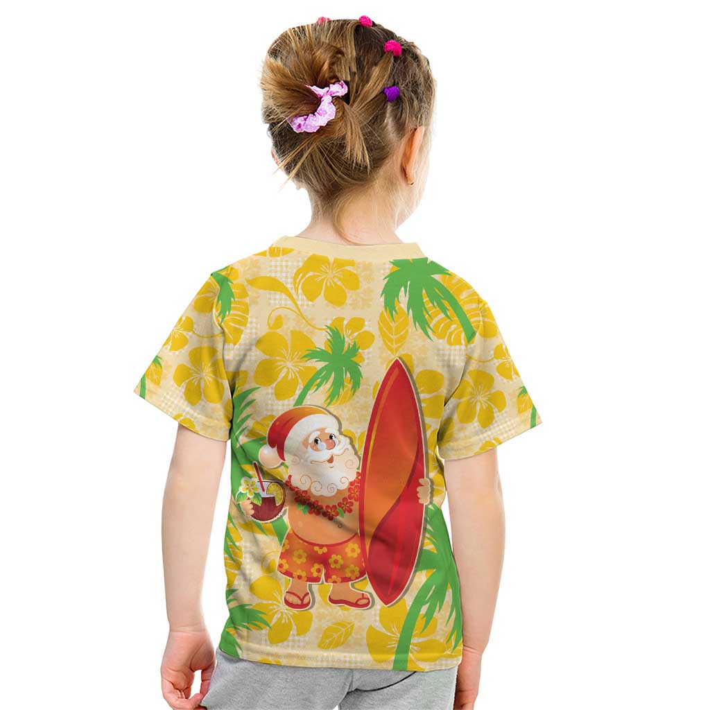 Aloha Hawaii Christmas Kid T Shirt Mele Kalikimaka Funny Santa Palaka Quilt Motifs LT14 - Polynesian Pride
