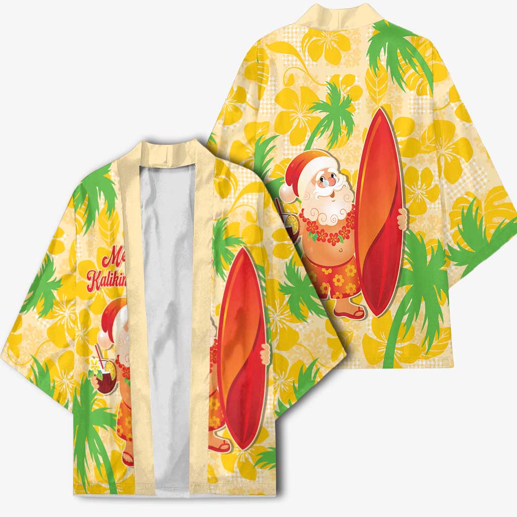 Aloha Hawaii Christmas Kimono Mele Kalikimaka Funny Santa Palaka Quilt Motifs LT14 - Polynesian Pride