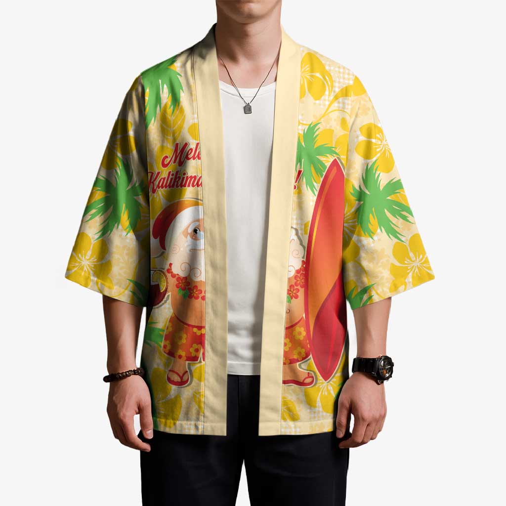Aloha Hawaii Christmas Kimono Mele Kalikimaka Funny Santa Palaka Quilt Motifs LT14 - Polynesian Pride