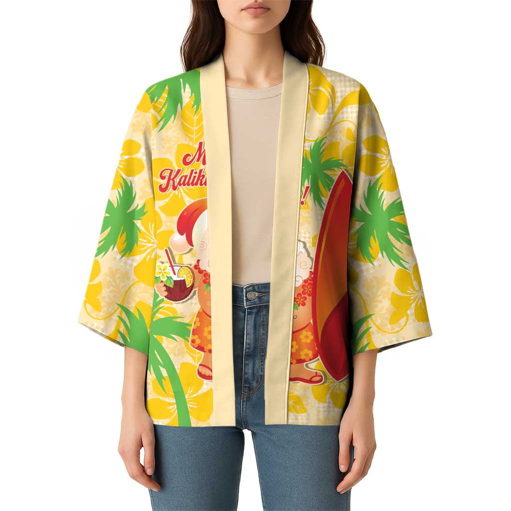 Aloha Hawaii Christmas Kimono Mele Kalikimaka Funny Santa Palaka Quilt Motifs LT14 - Polynesian Pride