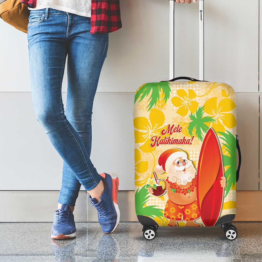 Aloha Hawaii Christmas Luggage Cover Mele Kalikimaka Funny Santa Palaka Quilt Motifs LT14 - Polynesian Pride