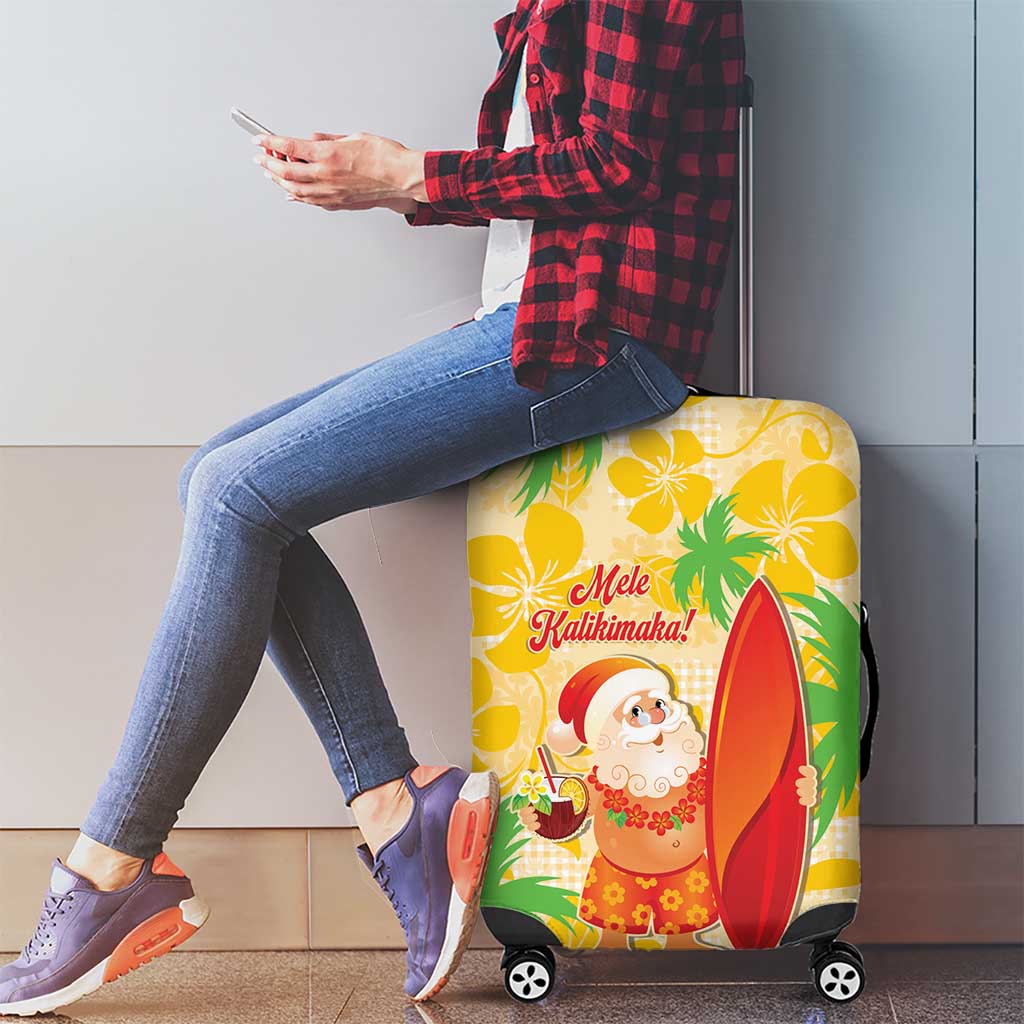 Aloha Hawaii Christmas Luggage Cover Mele Kalikimaka Funny Santa Palaka Quilt Motifs LT14 - Polynesian Pride