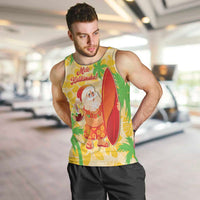 Aloha Hawaii Christmas Men Tank Top Mele Kalikimaka Funny Santa Palaka Quilt Motifs LT14 Yellow - Polynesian Pride