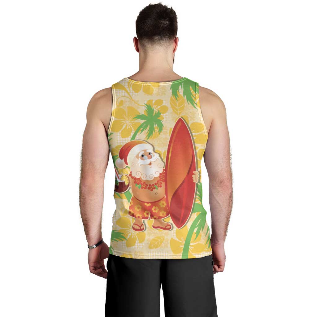 Aloha Hawaii Christmas Men Tank Top Mele Kalikimaka Funny Santa Palaka Quilt Motifs LT14 - Polynesian Pride