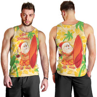 Aloha Hawaii Christmas Men Tank Top Mele Kalikimaka Funny Santa Palaka Quilt Motifs LT14 - Polynesian Pride
