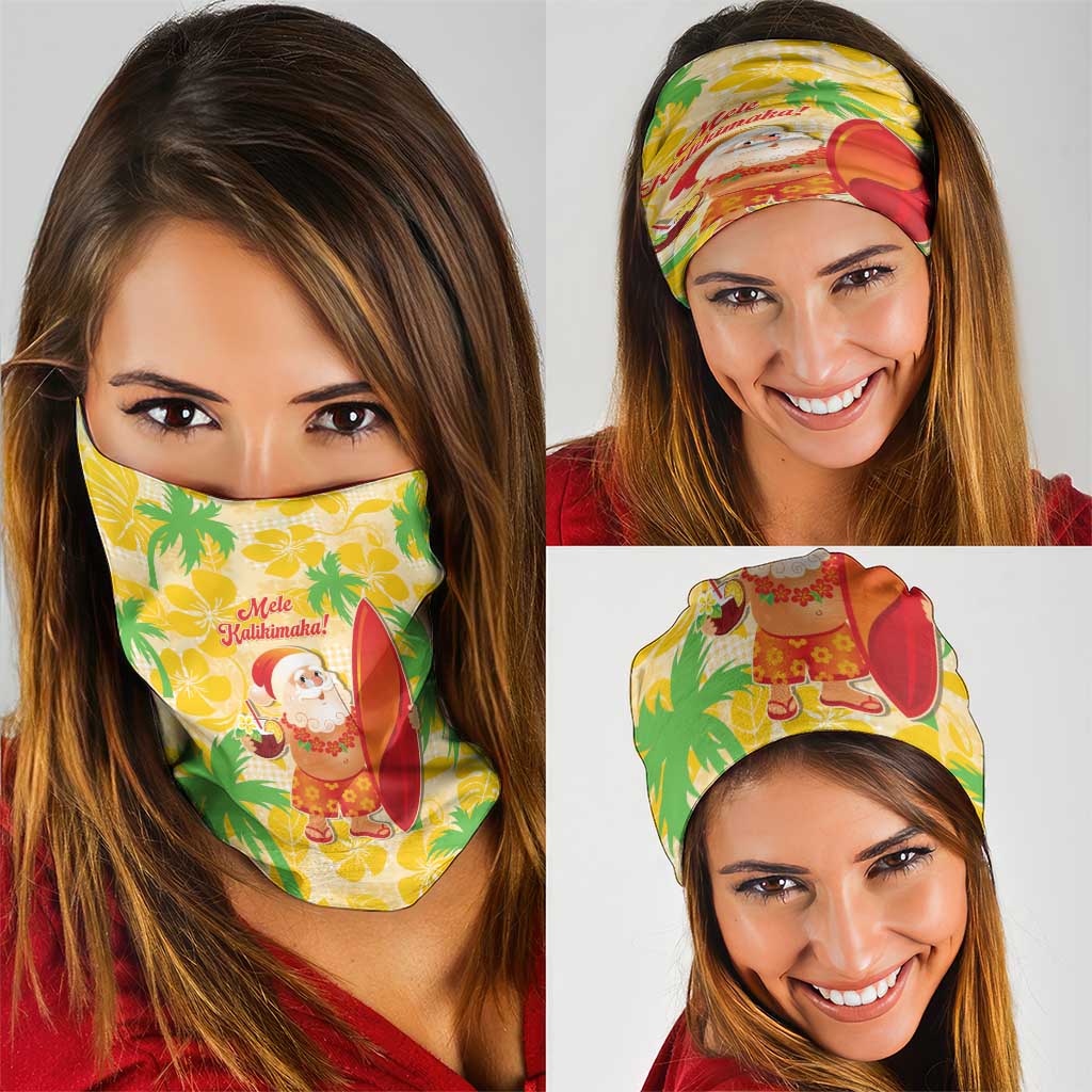 Aloha Hawaii Christmas Neck Gaiter Mele Kalikimaka Funny Santa Palaka Quilt Motifs LT14 - Polynesian Pride