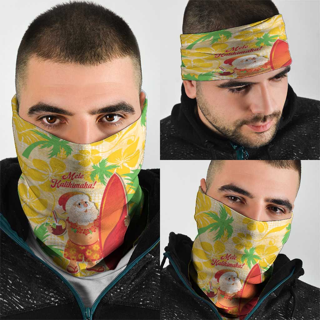 Aloha Hawaii Christmas Neck Gaiter Mele Kalikimaka Funny Santa Palaka Quilt Motifs LT14 - Polynesian Pride