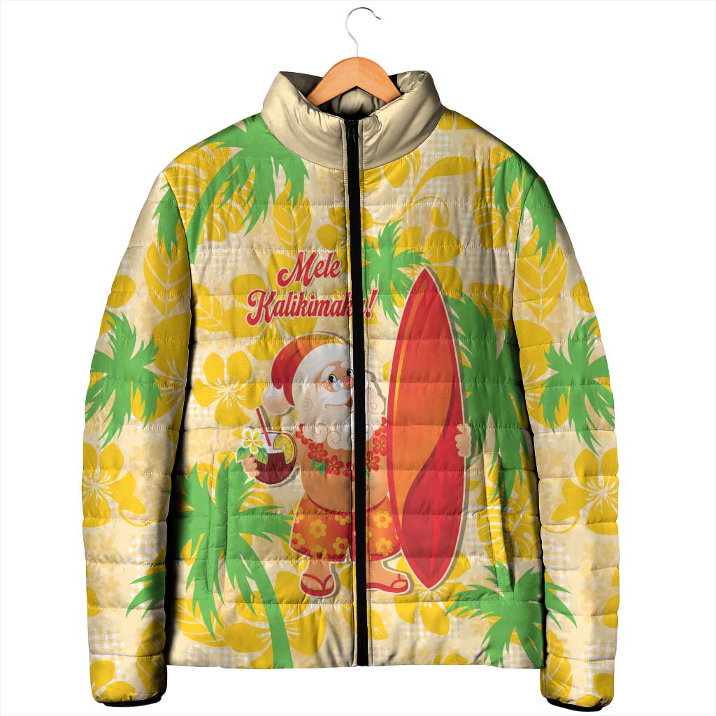 Aloha Hawaii Christmas Padded Jacket Mele Kalikimaka Funny Santa Palaka Quilt Motifs LT14 - Polynesian Pride