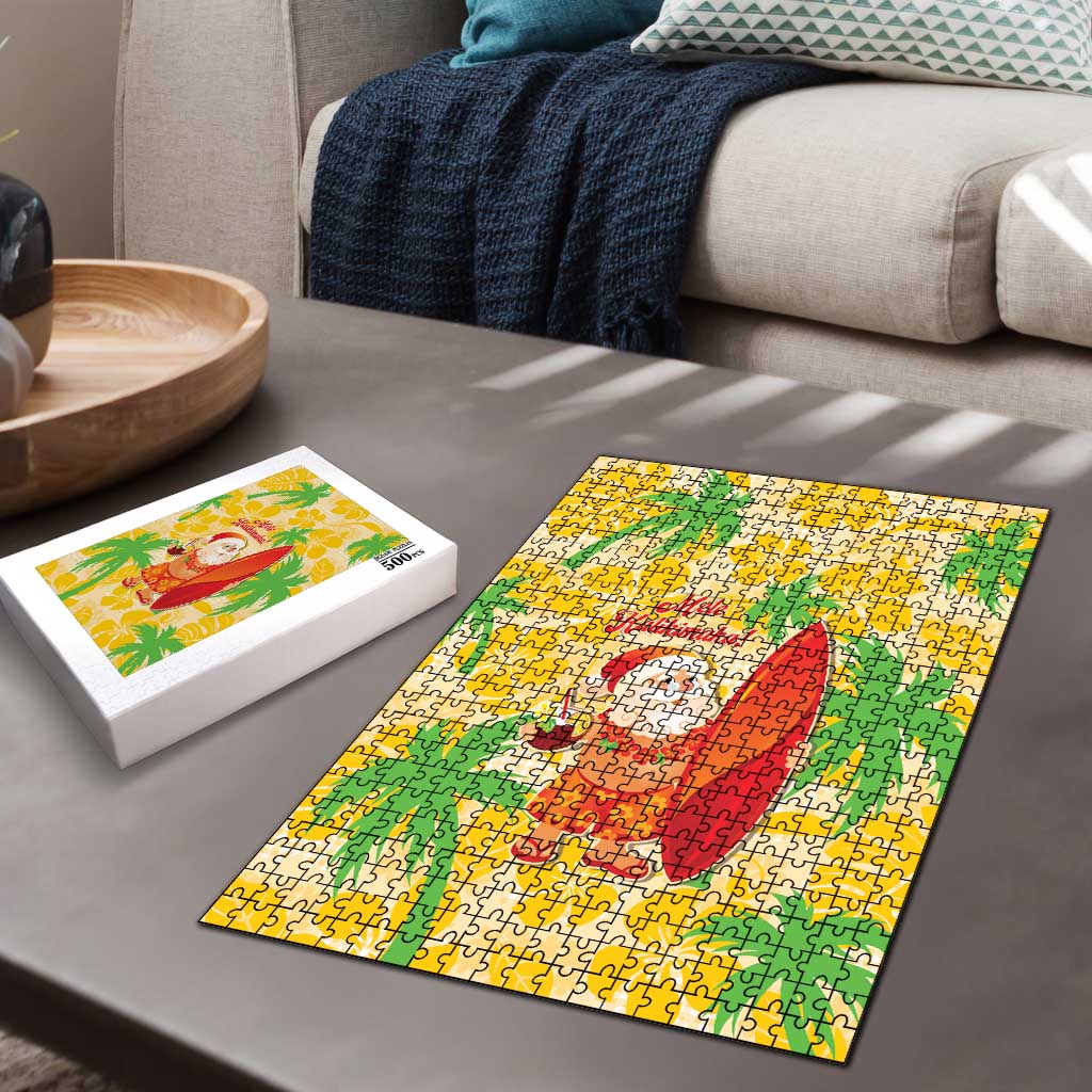 Aloha Hawaii Christmas Puzzle Mele Kalikimaka Funny Santa Palaka Quilt Motifs - Polynesian Pride