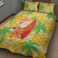 Aloha Hawaii Christmas Quilt Bed Set Mele Kalikimaka Funny Santa Palaka Quilt Motifs LT14 - Polynesian Pride