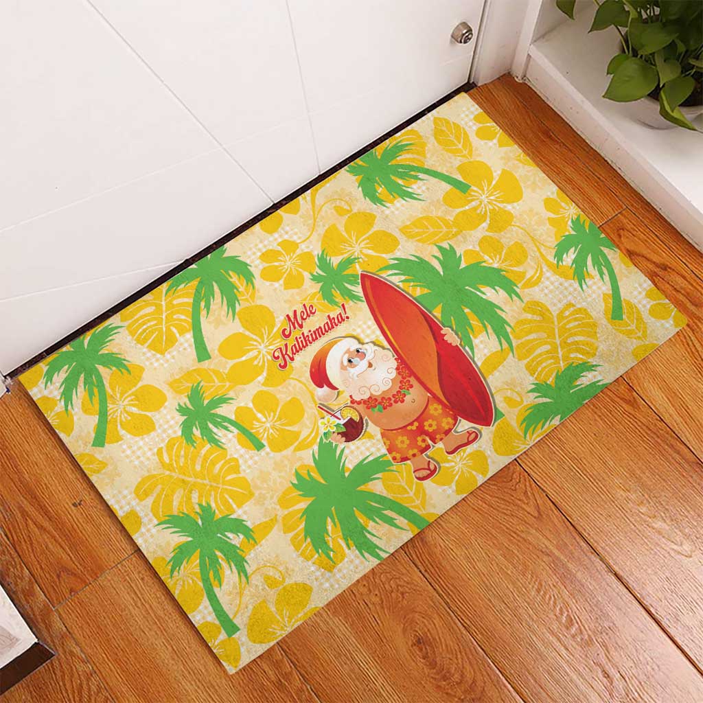 Aloha Hawaii Christmas Rubber Doormat Mele Kalikimaka Funny Santa Palaka Quilt Motifs LT14 - Polynesian Pride