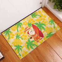 Aloha Hawaii Christmas Rubber Doormat Mele Kalikimaka Funny Santa Palaka Quilt Motifs LT14 - Polynesian Pride